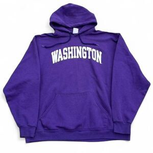 Vintage washington Jerzees Men's Purple Hoodie